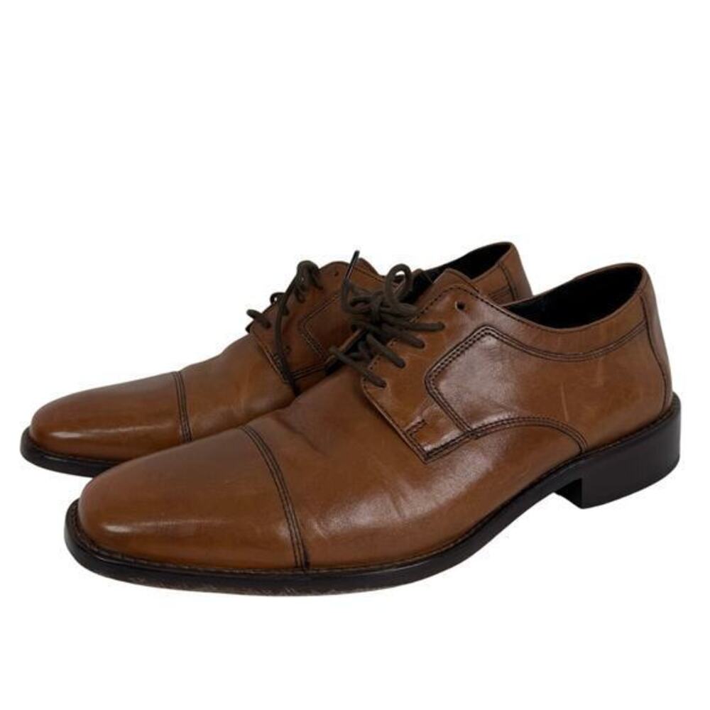 Johnston & Murphy Vero Cuoio Novick Cap Toe Oxford, Brown Leather, Men's 9 M
